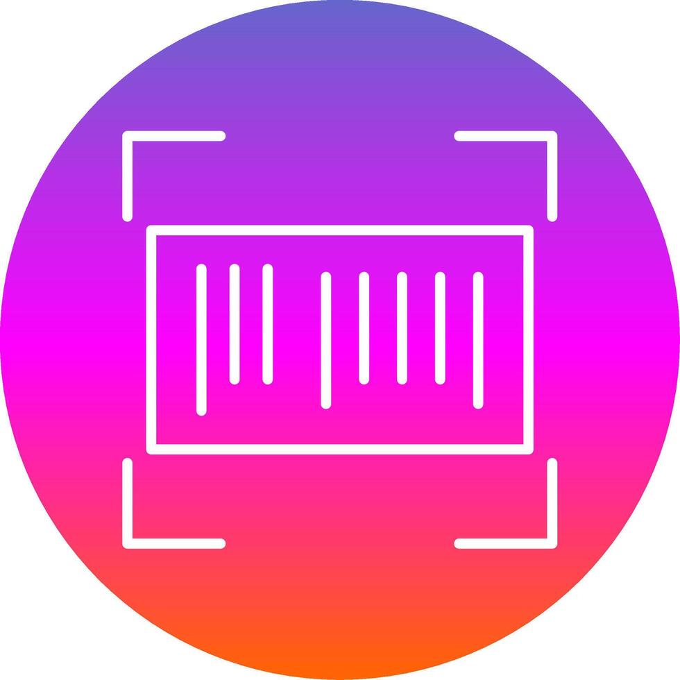 Barcode Line Gradient Circle Icon vector