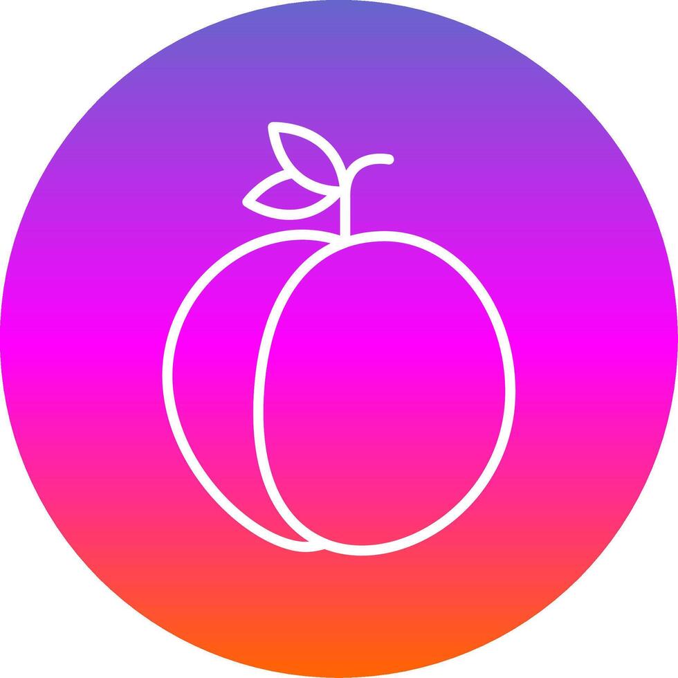 Peach Line Gradient Circle Icon vector