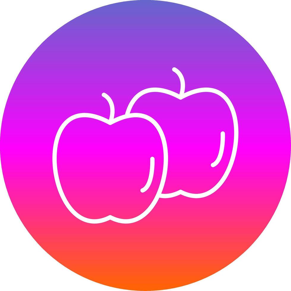 manzanas línea degradado circulo icono vector