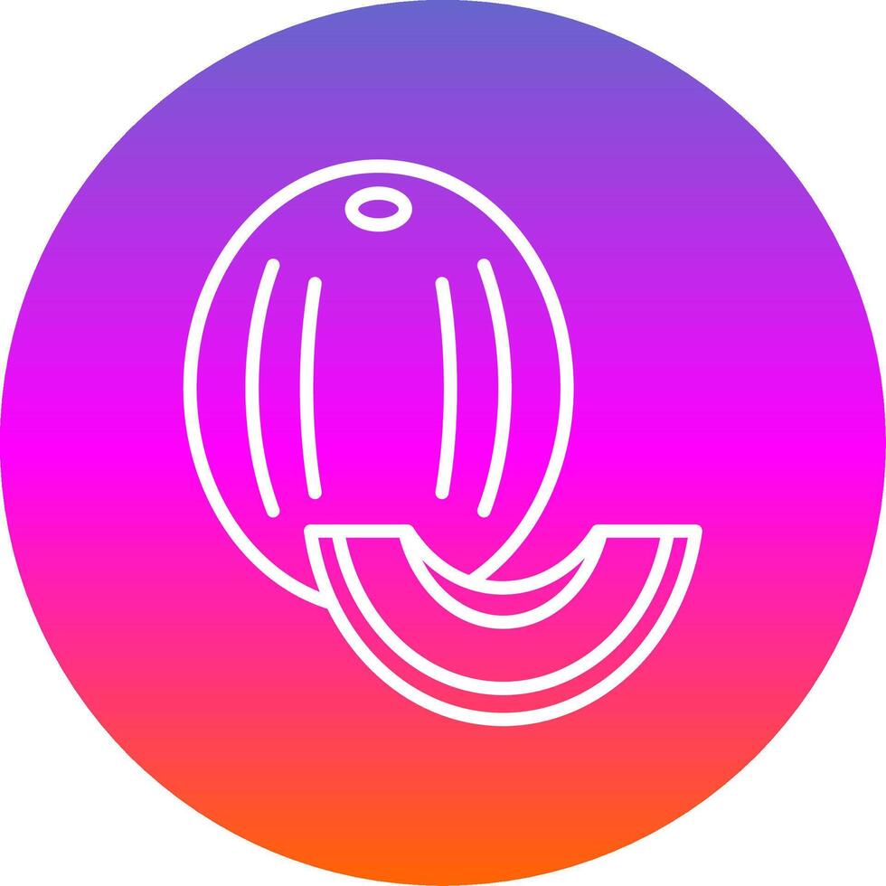 Honeydew melon Line Gradient Circle Icon vector