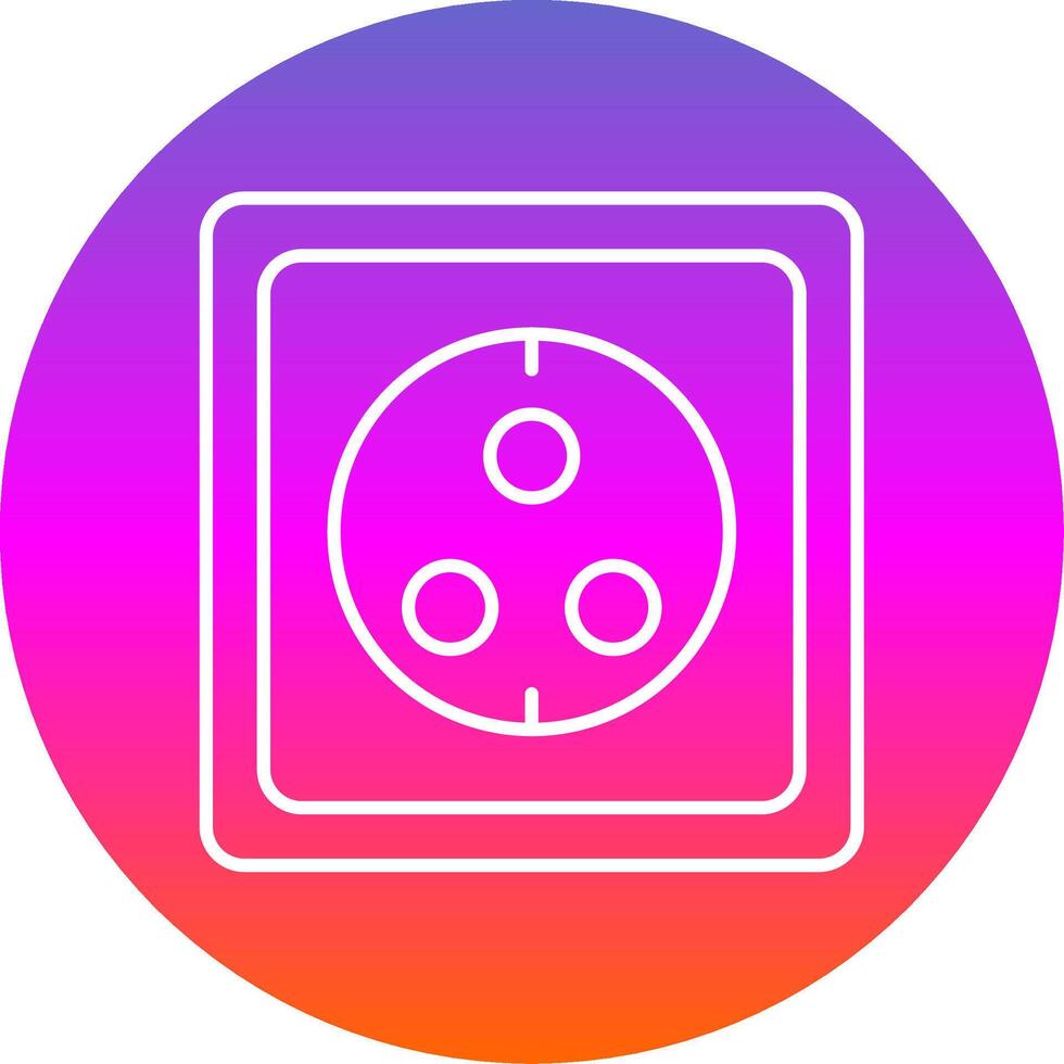 Wall Socket Line Gradient Circle Icon vector