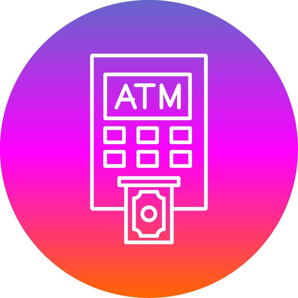 Atm Machine Line Gradient Circle Icon vector