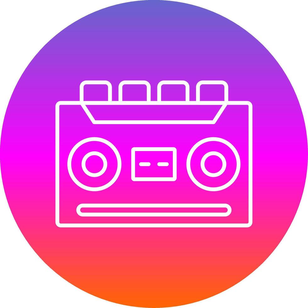 Cassette Recorder Line Gradient Circle Icon vector