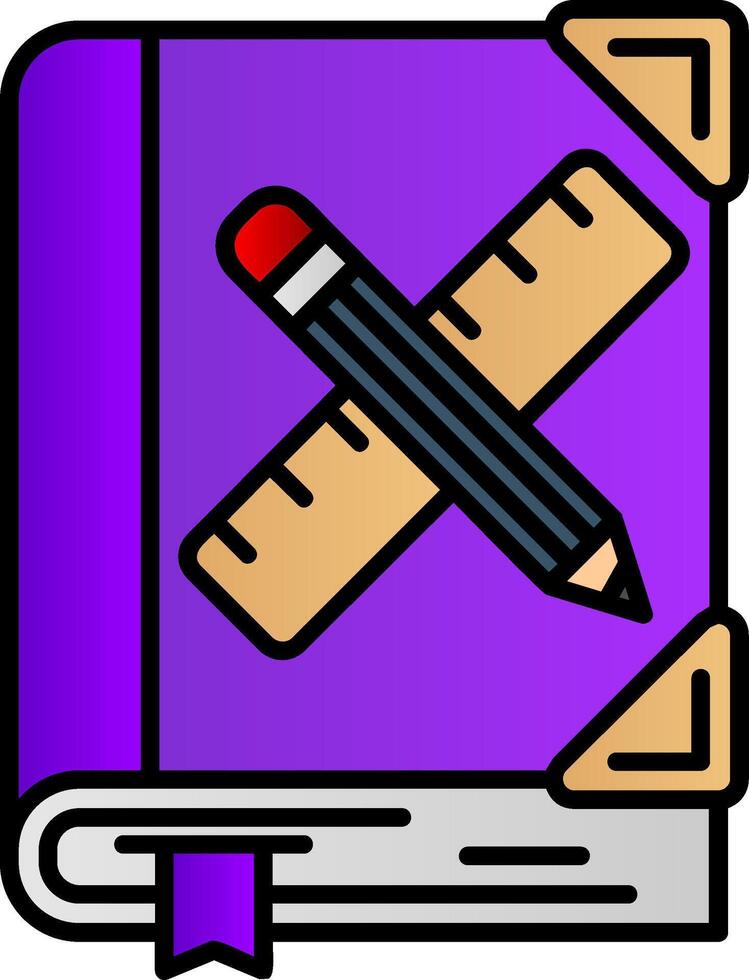 Art book Filled Gradient Icon vector