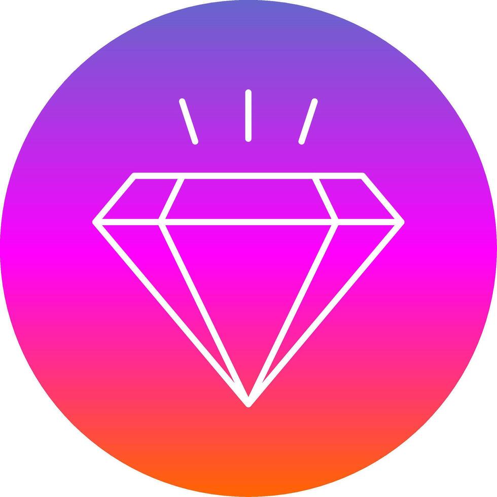 Diamond Line Gradient Circle Icon vector