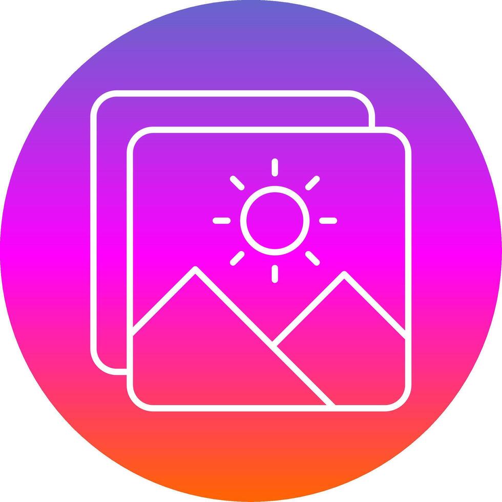 Photo Line Gradient Circle Icon vector