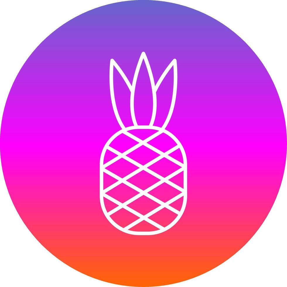 Pineapple Line Gradient Circle Icon vector