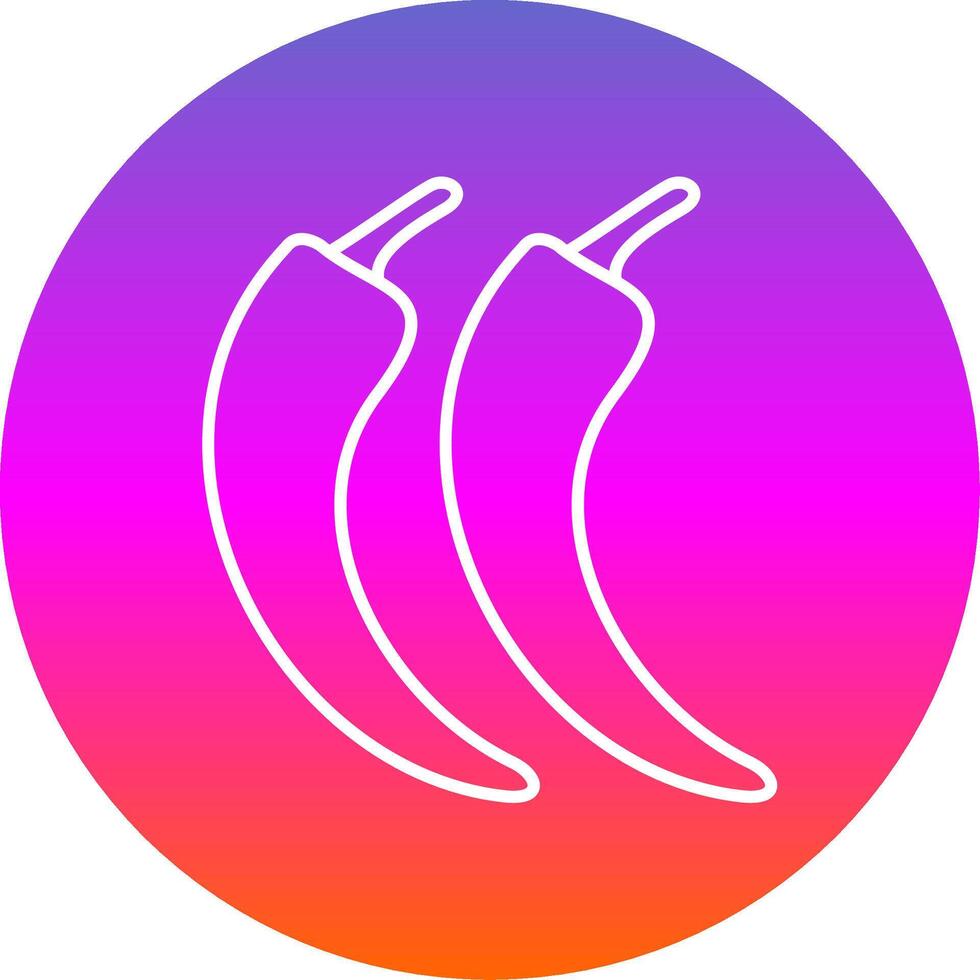 Chilli Line Gradient Circle Icon vector