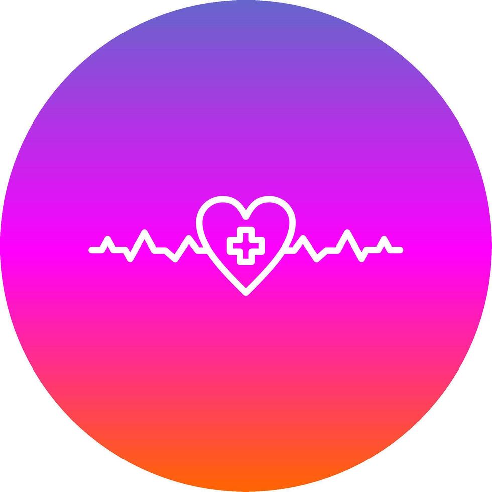 Heartbeat Line Gradient Circle Icon vector