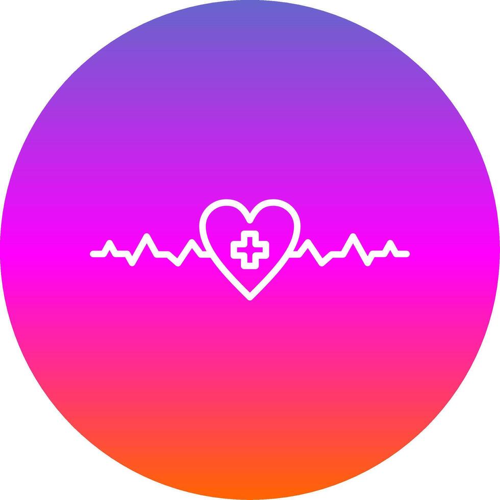 latido del corazón línea degradado circulo icono vector