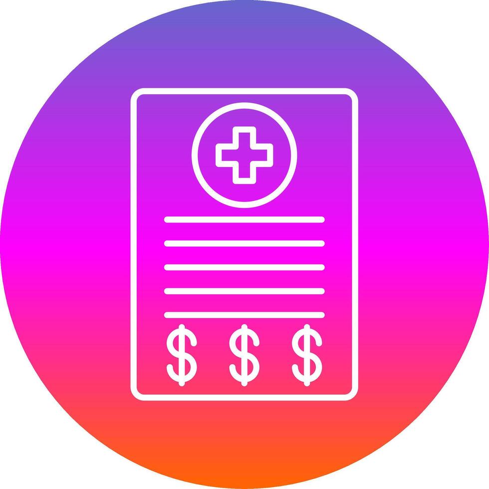 Medical Bill Line Gradient Circle Icon vector