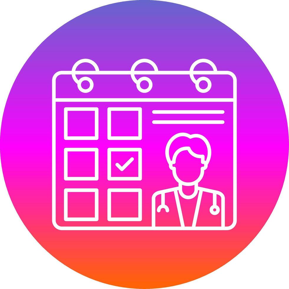 Doctor Visit Day Line Gradient Circle Icon vector