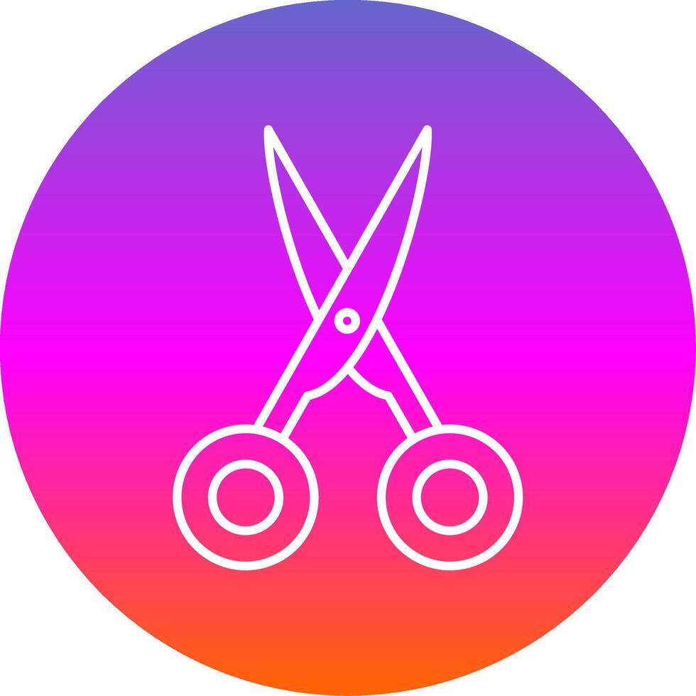 Scissors Line Gradient Circle Icon vector
