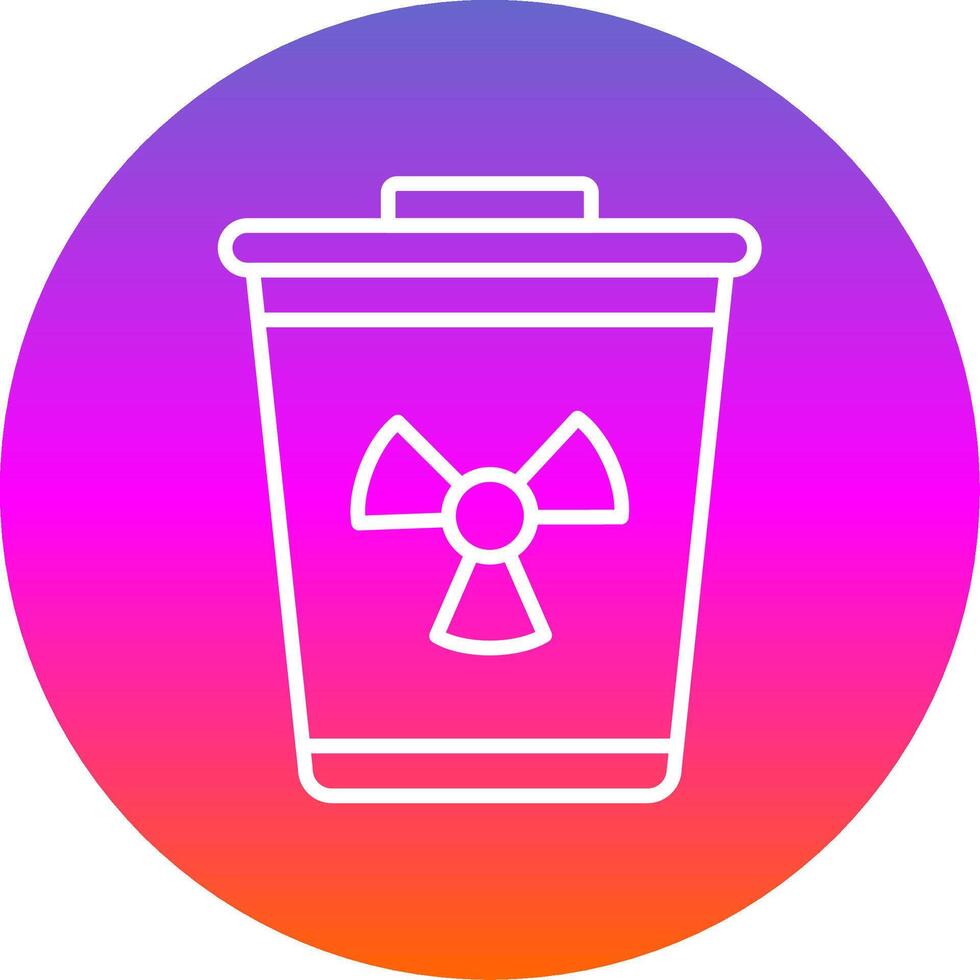 Toxic Waste Line Gradient Circle Icon vector