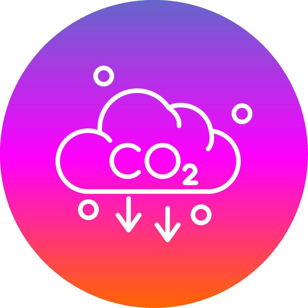 co2 línea degradado circulo icono vector