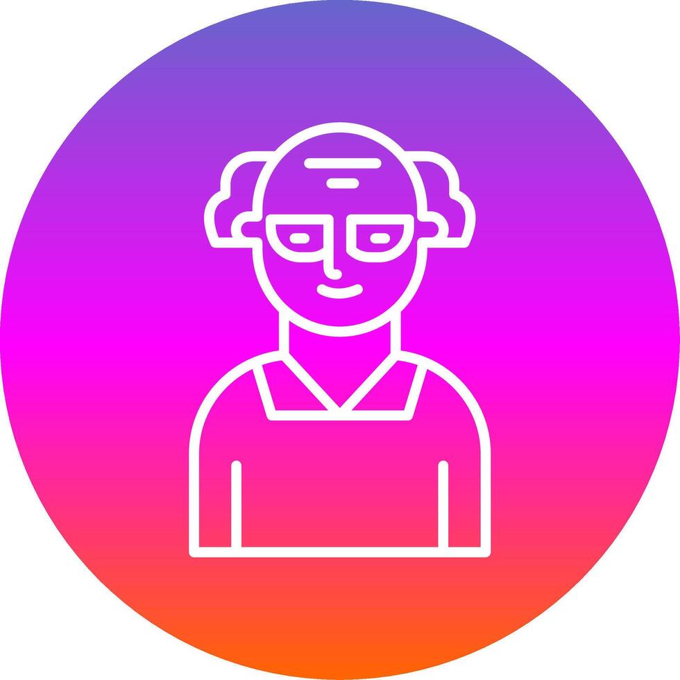 Scientist Line Gradient Circle Icon vector