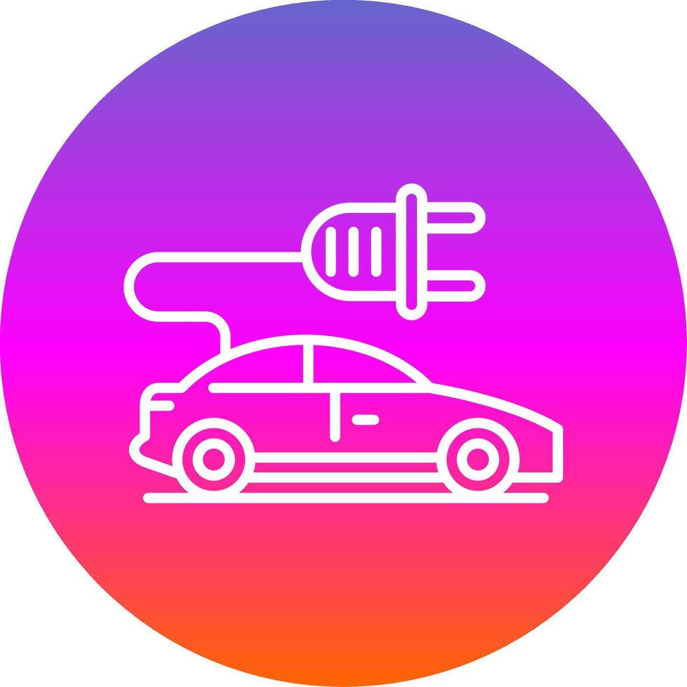 Electric Car Line Gradient Circle Icon vector