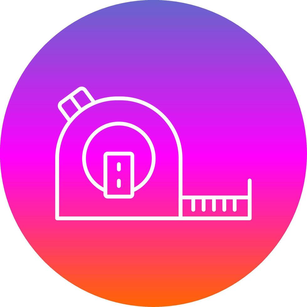 Tape Measure Line Gradient Circle Icon vector