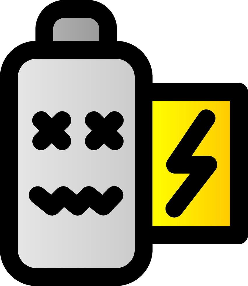 Battery dead Filled Gradient Icon vector