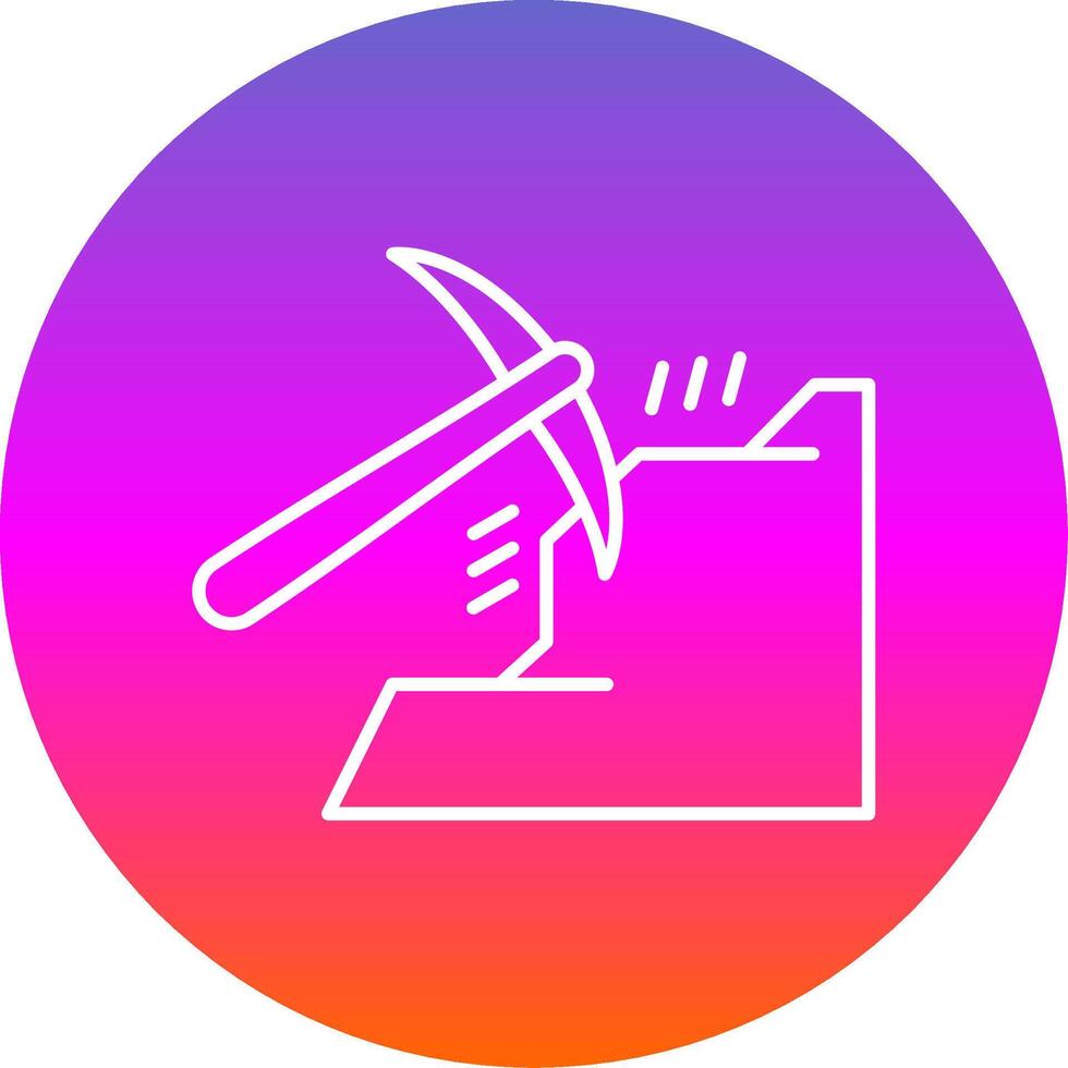 Mining Line Gradient Circle Icon vector