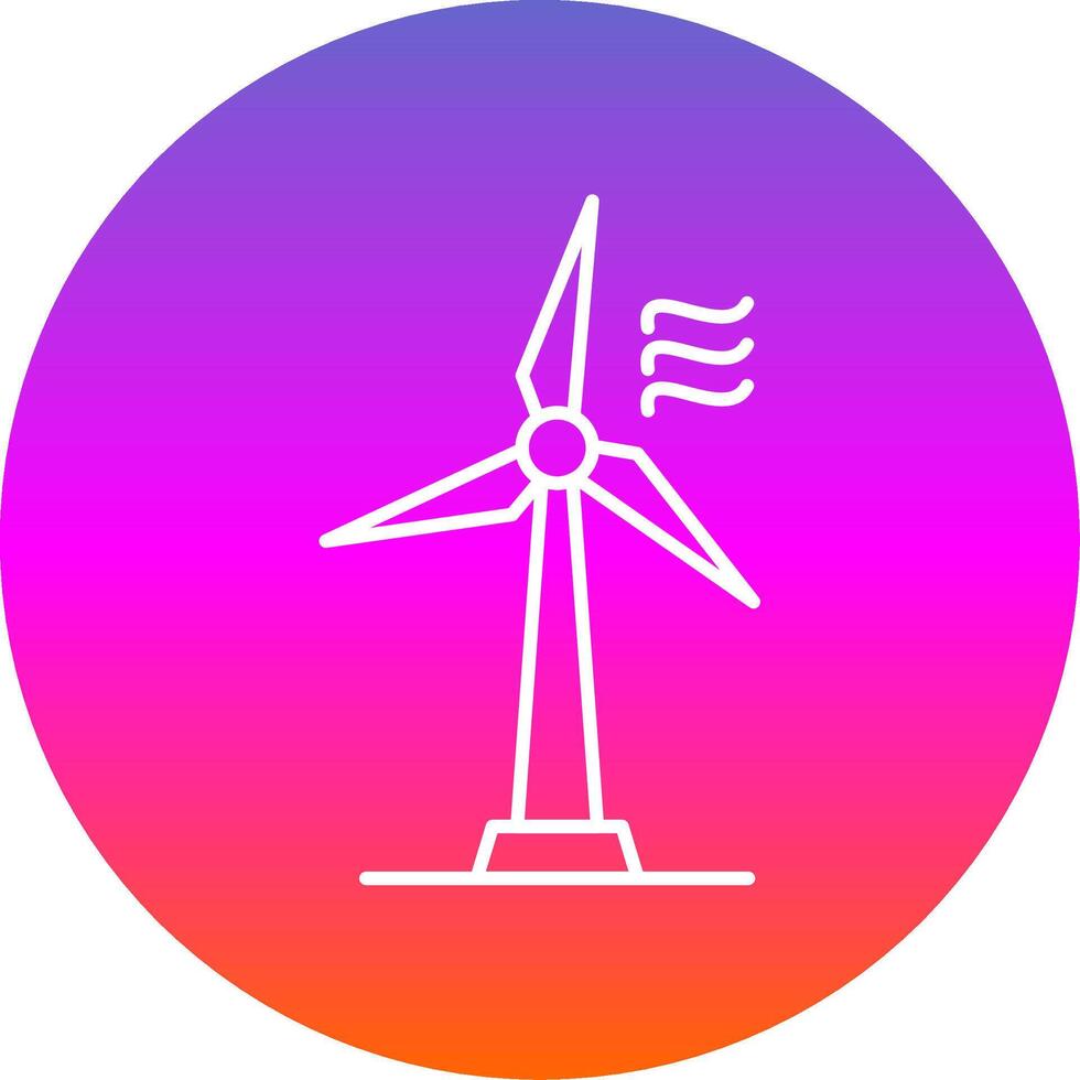 Wind Turbine Line Gradient Circle Icon vector