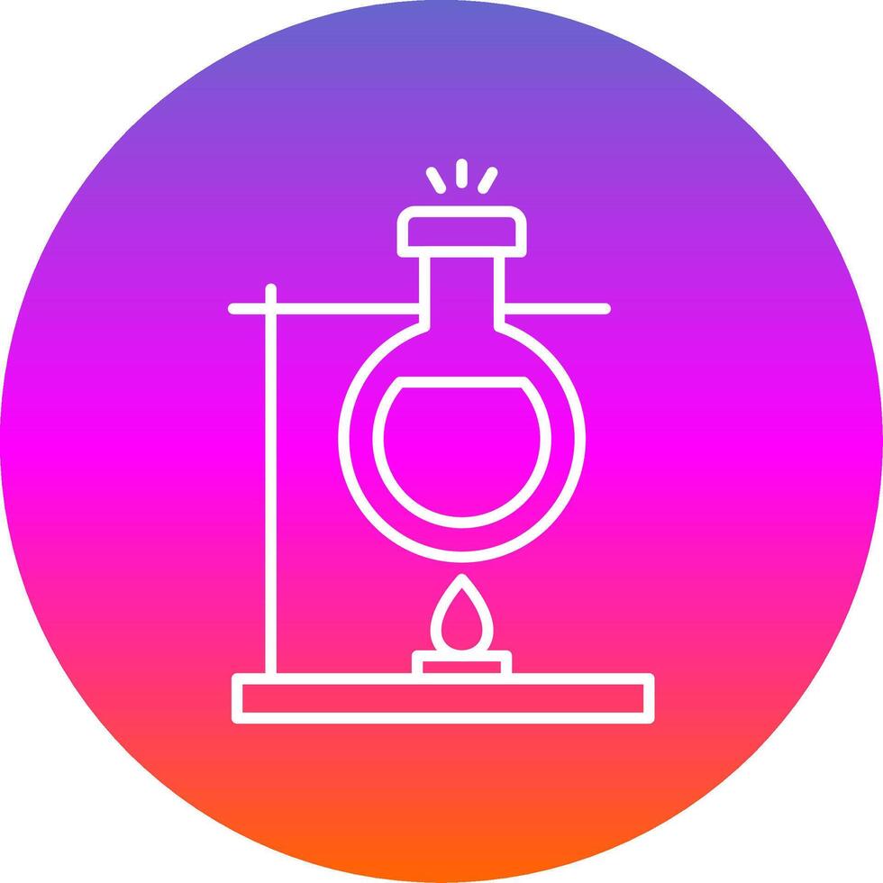 Bunsen Burner Line Gradient Circle Icon vector