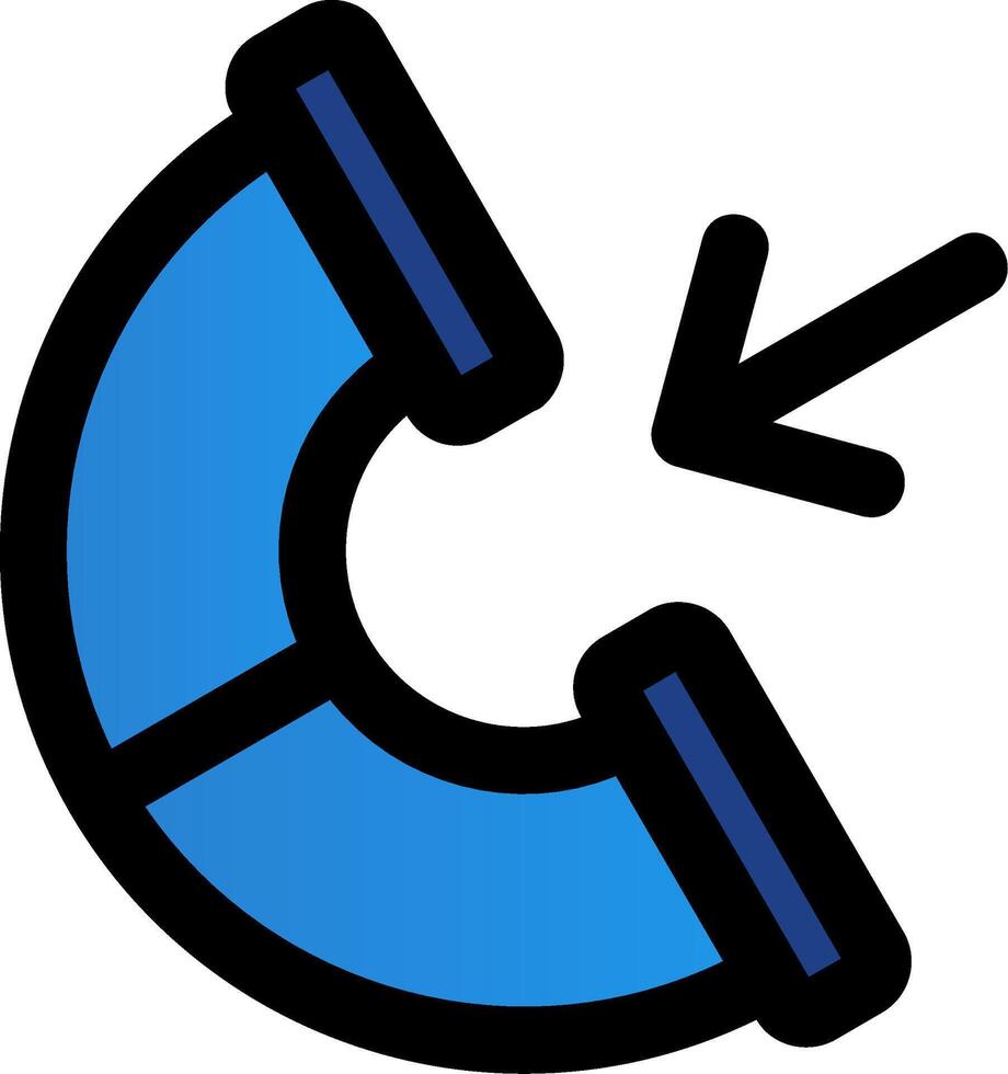 Incoming Filled Gradient Icon vector