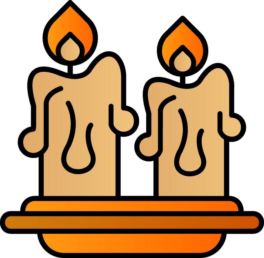 Candles Filled Gradient Icon vector