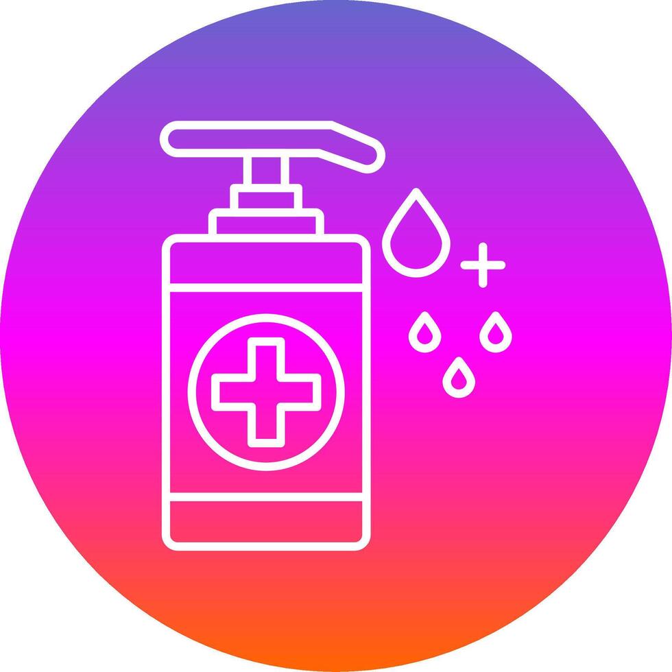 Hand Sanitizer Line Gradient Circle Icon vector