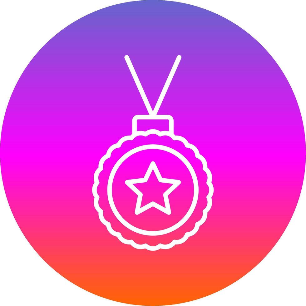 Medal Line Gradient Circle Icon vector