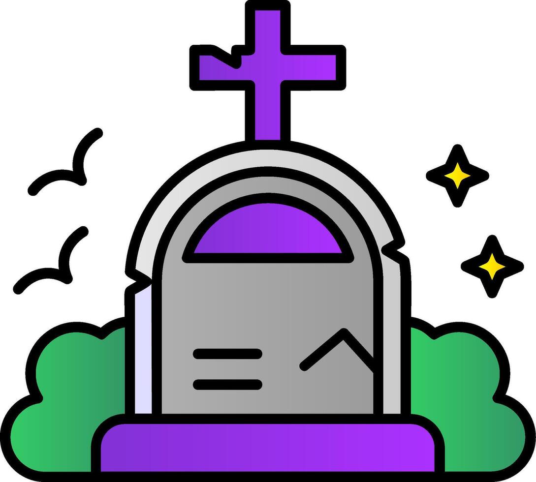 Grave Filled Gradient Icon vector