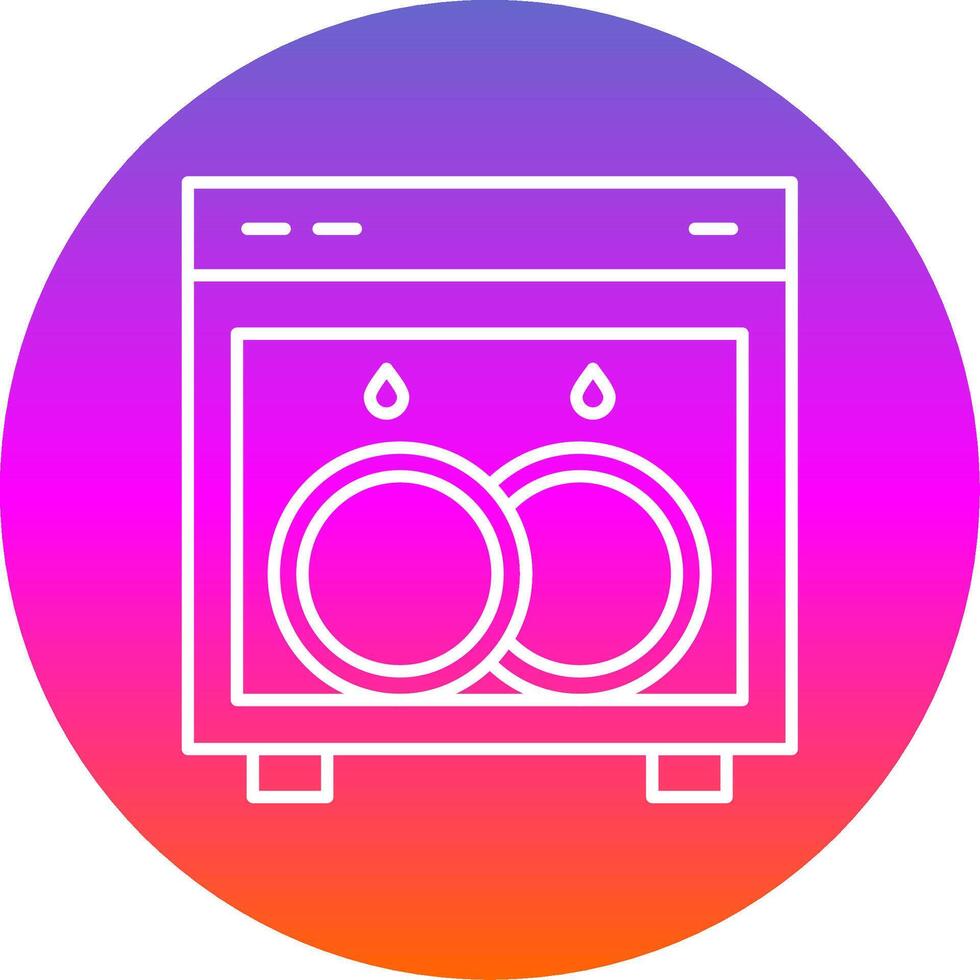 Dish Washing Line Gradient Circle Icon vector