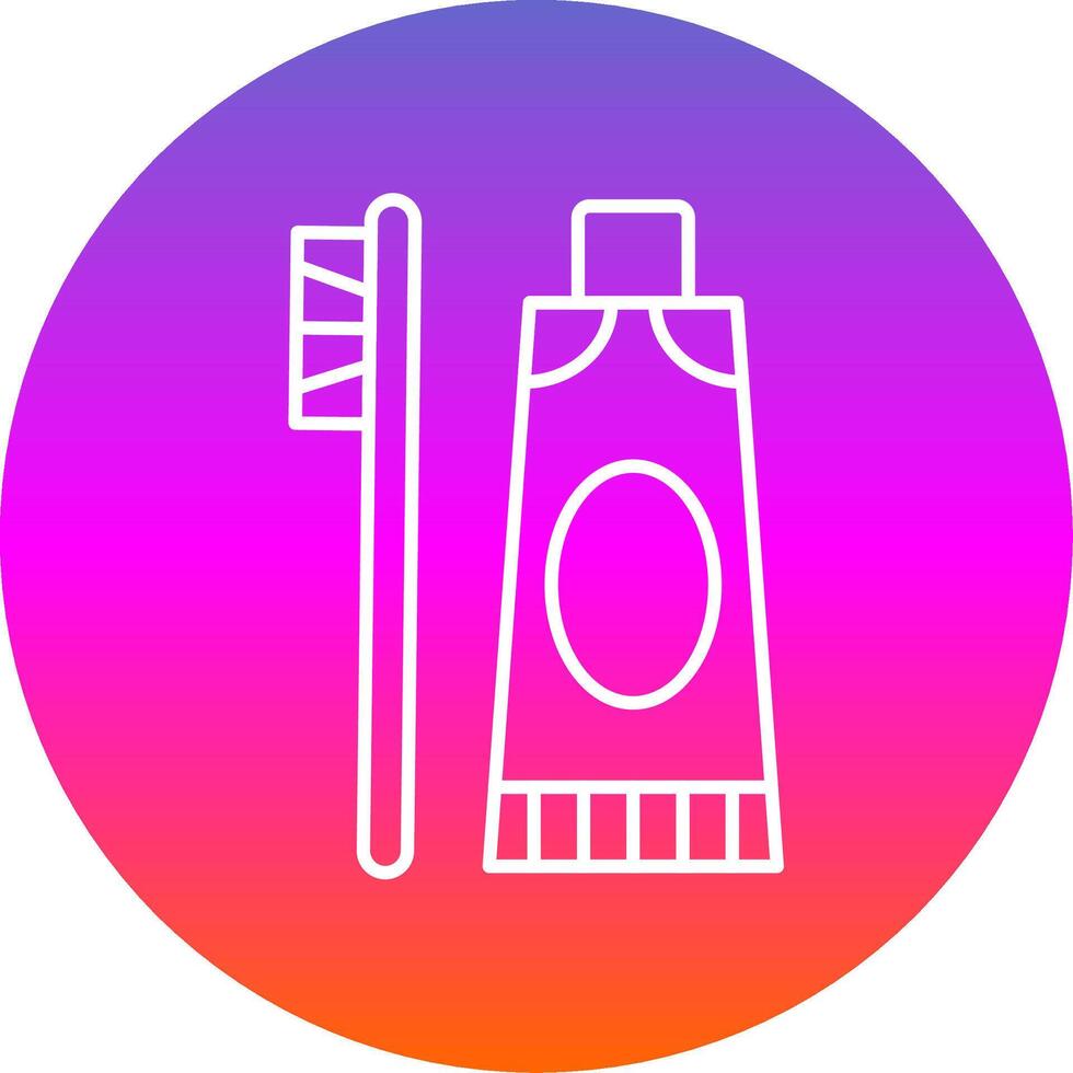 Toothpaste Line Gradient Circle Icon vector