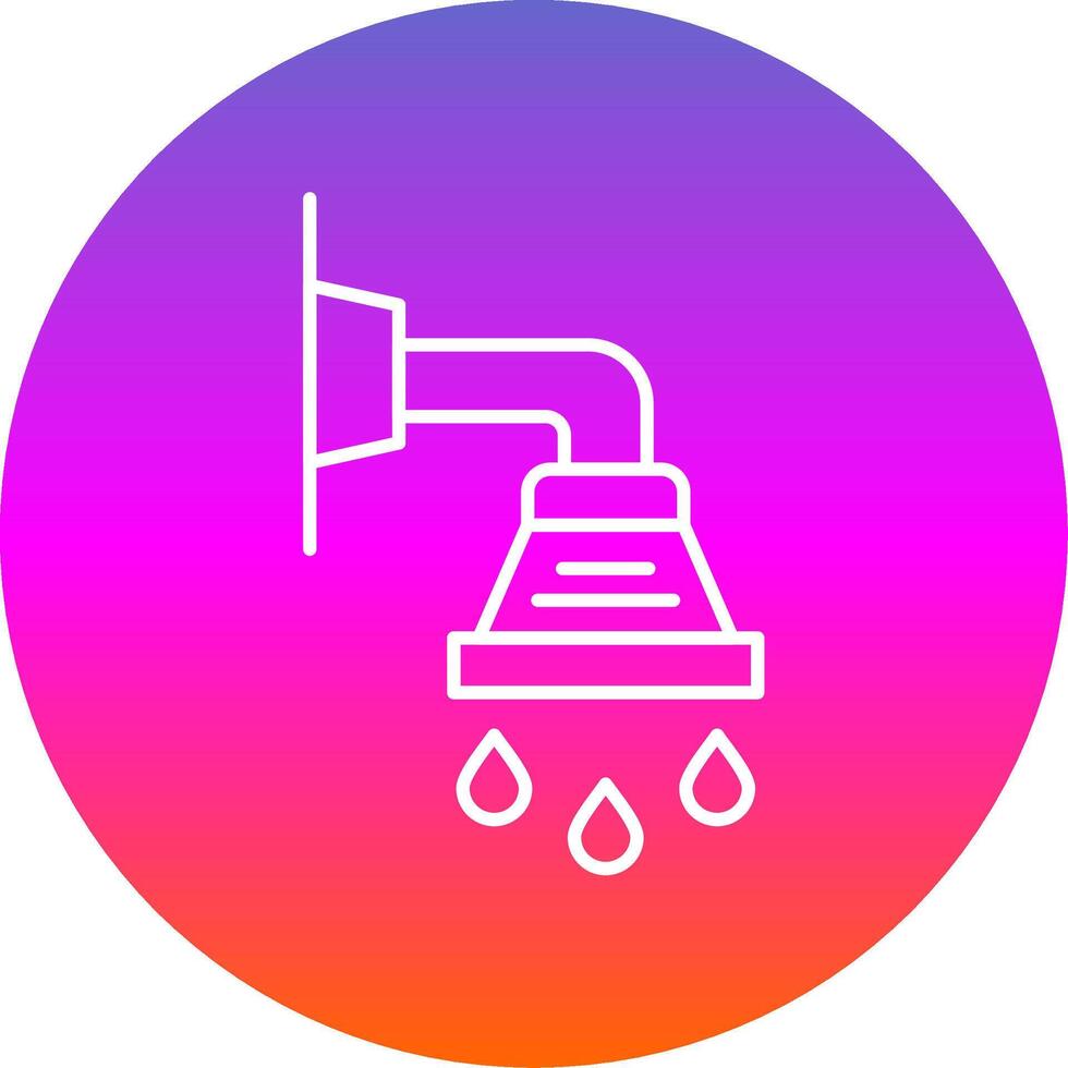 Shower Line Gradient Circle Icon vector