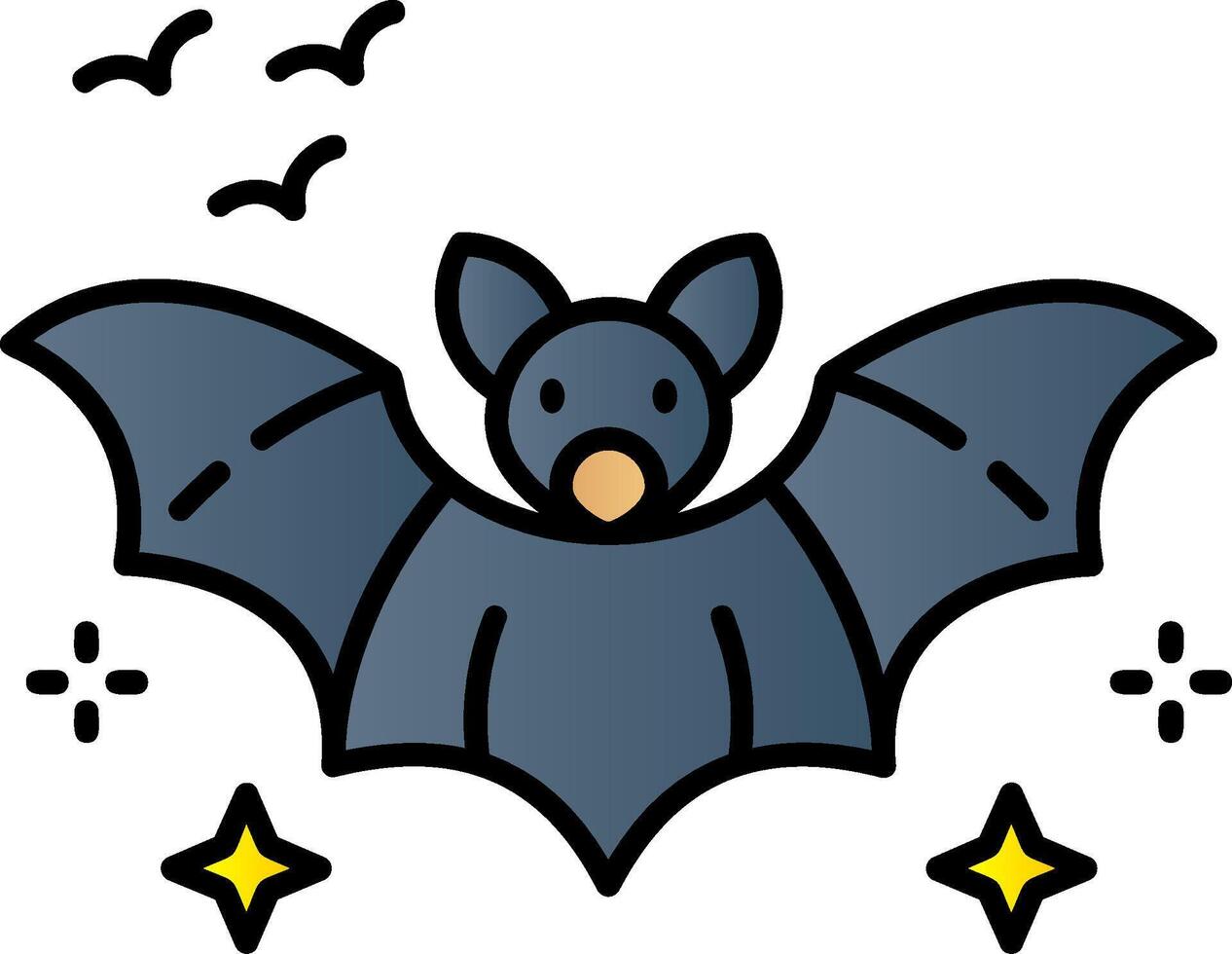 Bat Filled Gradient Icon vector