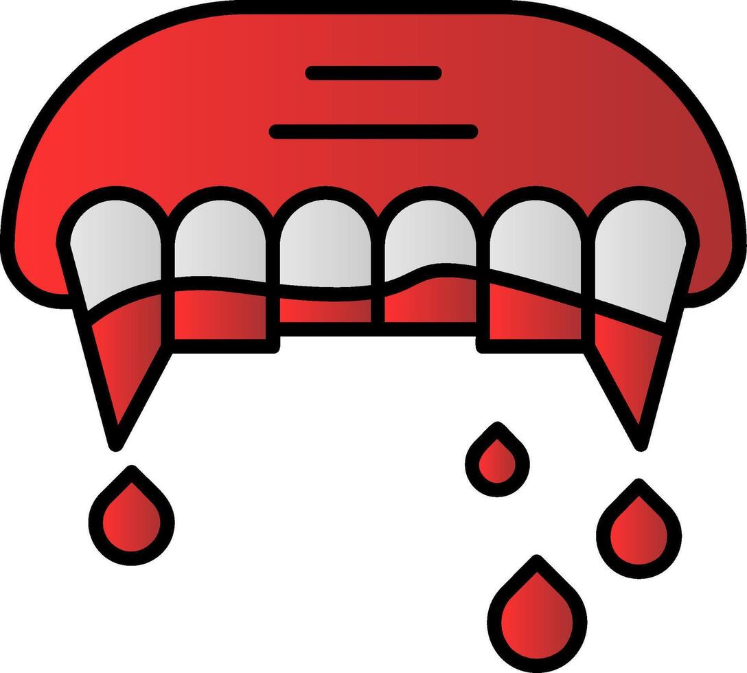 Teeth Filled Gradient Icon vector