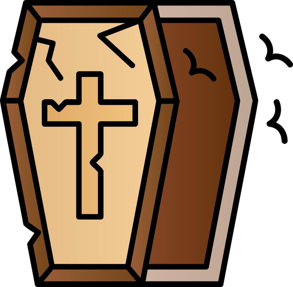 Coffin Filled Gradient Icon vector