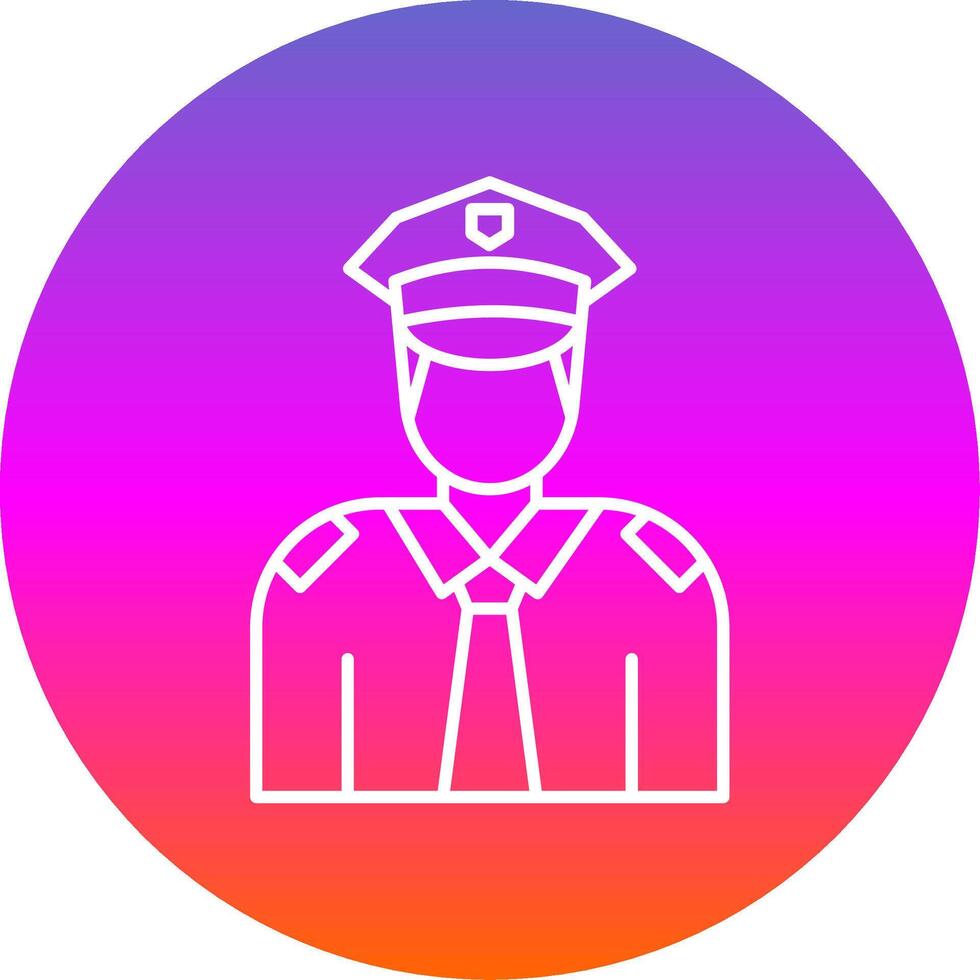 Policeman Line Gradient Circle Icon vector