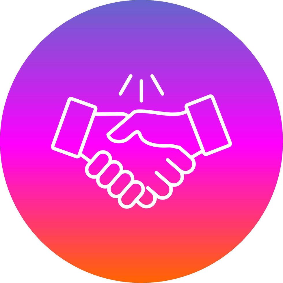 Handshake Line Gradient Circle Icon vector