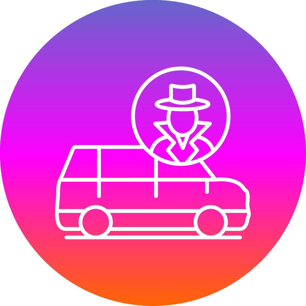 Thief Van Line Gradient Circle Icon vector