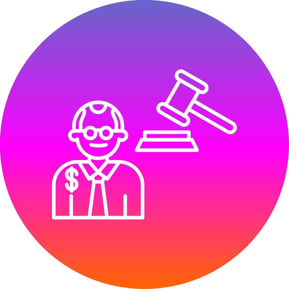 Judge Giving Order Line Gradient Circle Icon vector