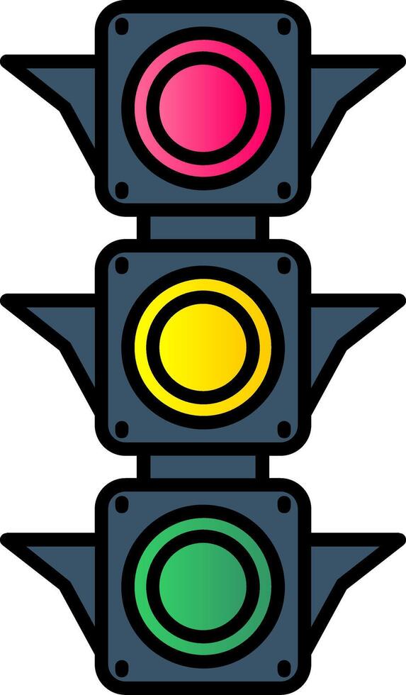 Traffic light Filled Gradient Icon vector