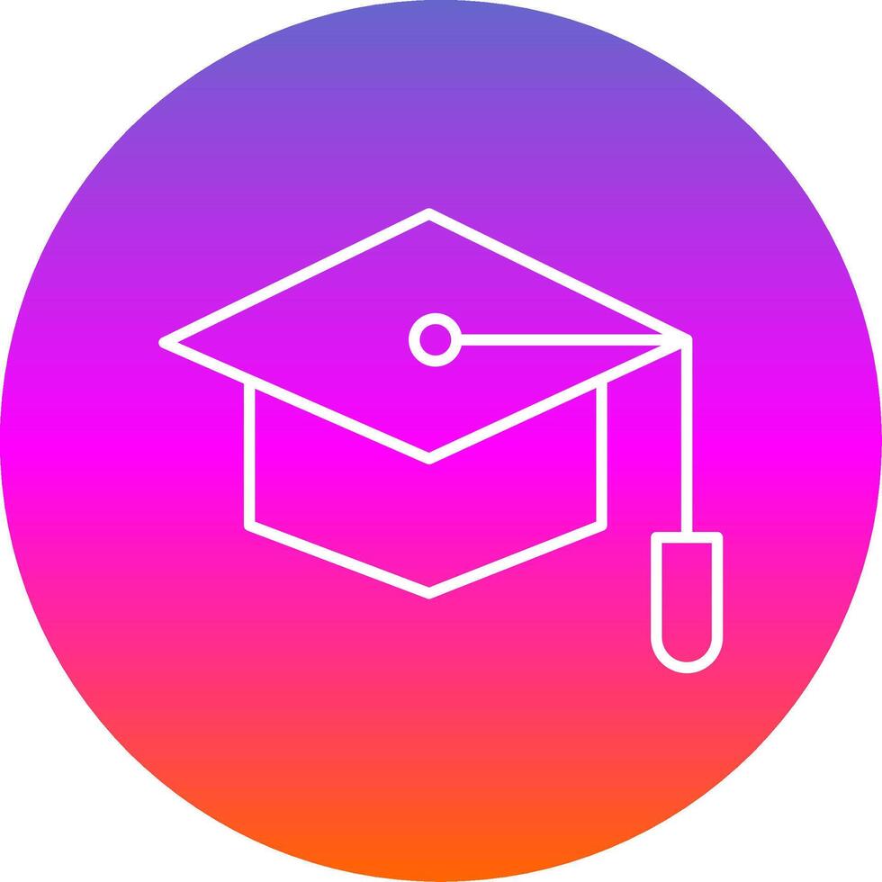 Graduate Hat Line Gradient Circle Icon vector