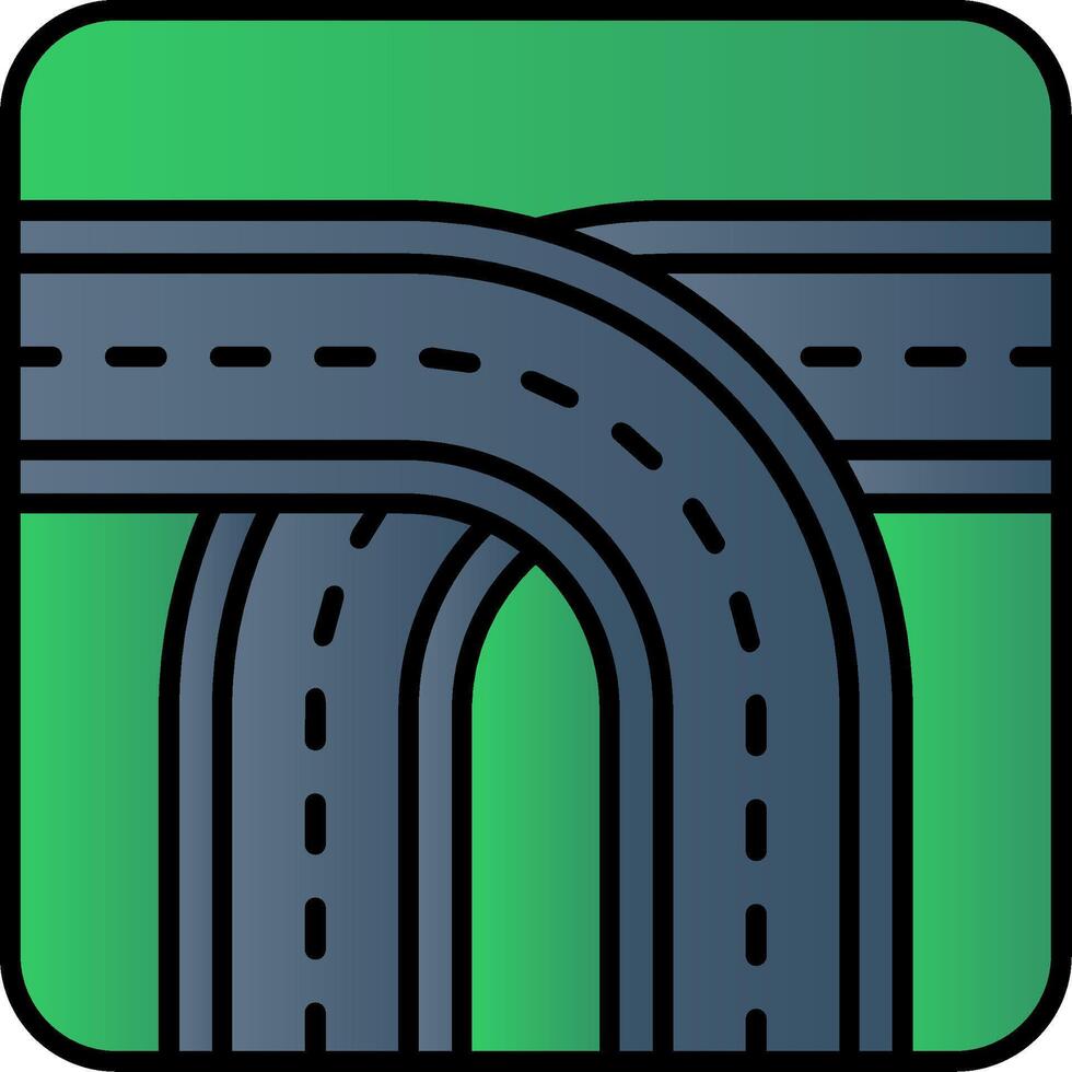 Crossing Filled Gradient Icon vector