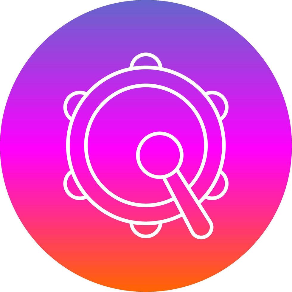 Tambourine Line Gradient Circle Icon vector