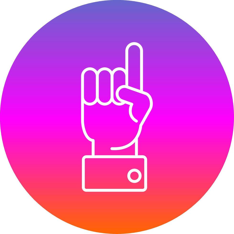 Raised Finger Line Gradient Circle Icon vector