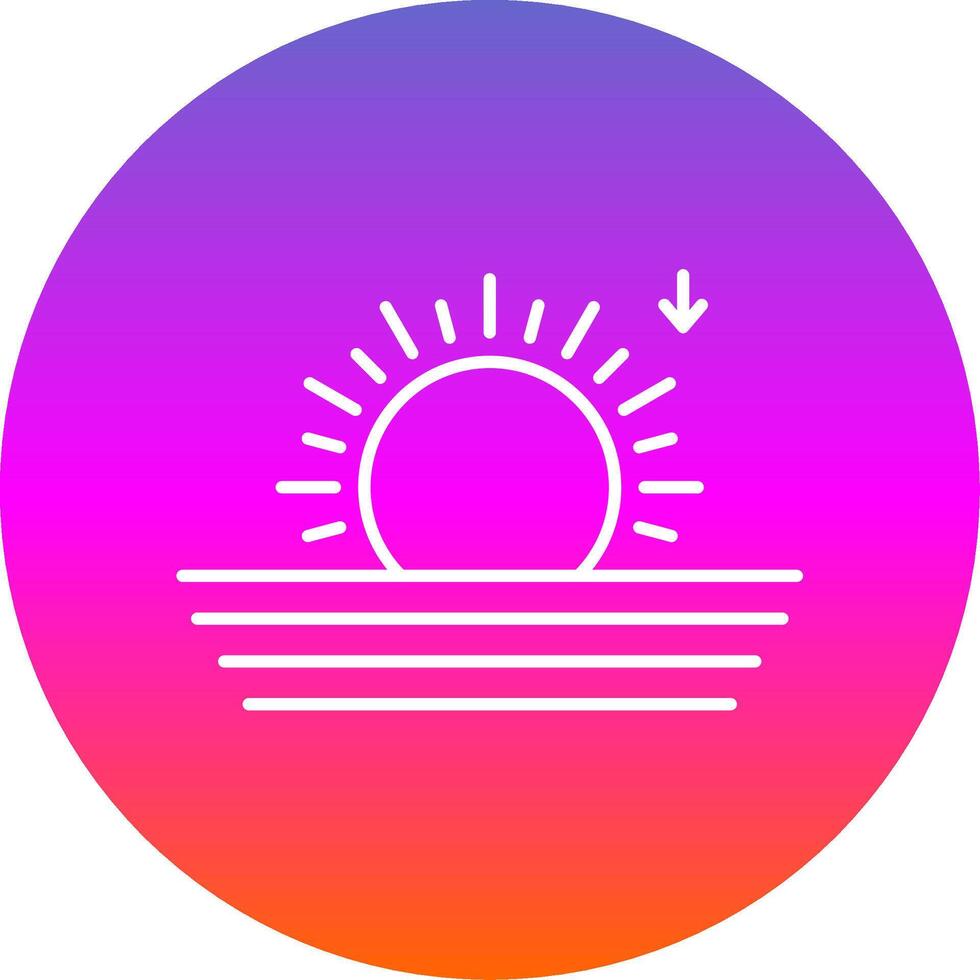 puesta de sol línea degradado circulo icono vector