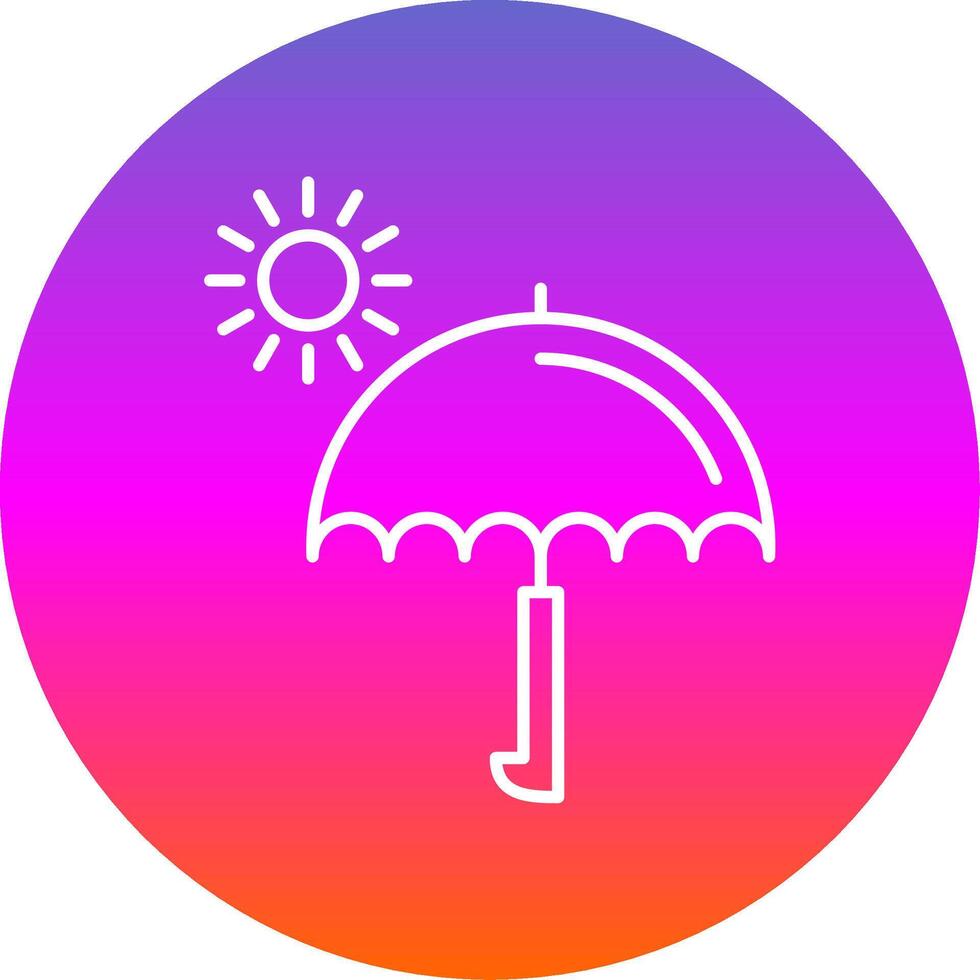 Umbrella Line Gradient Circle Icon vector