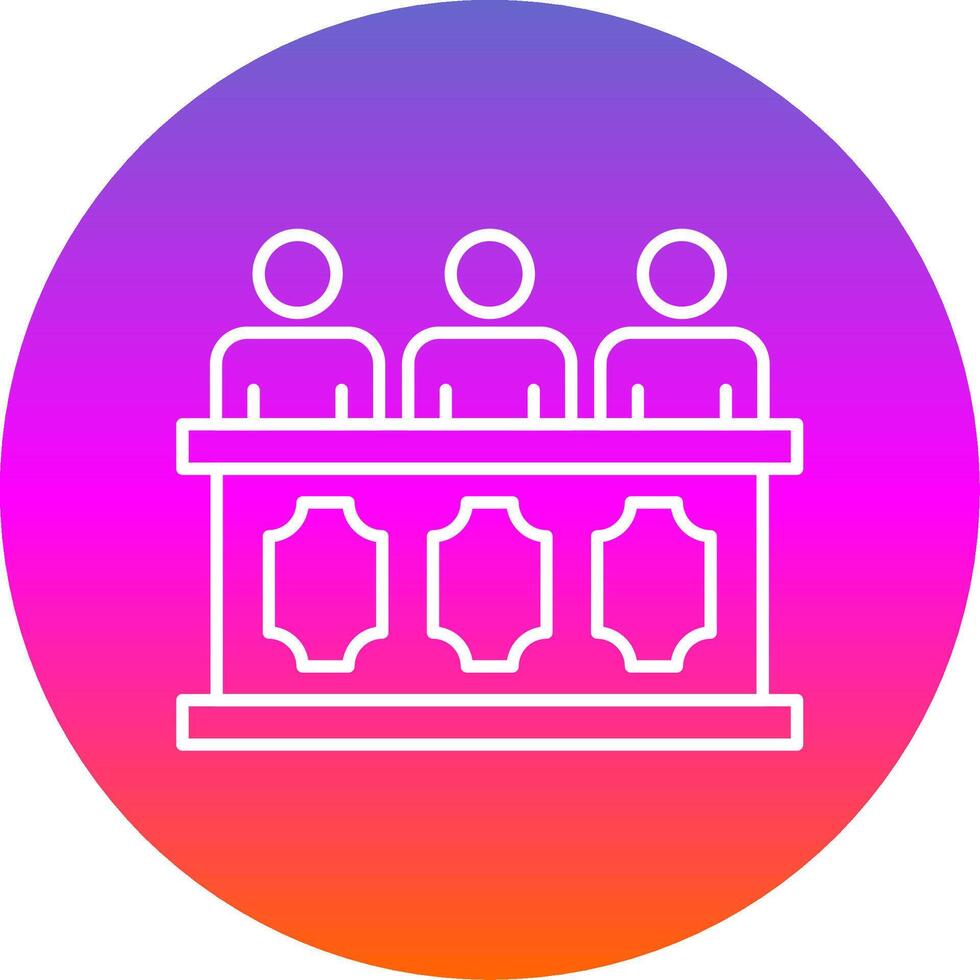 Panel of judges Line Gradient Circle Icon vector