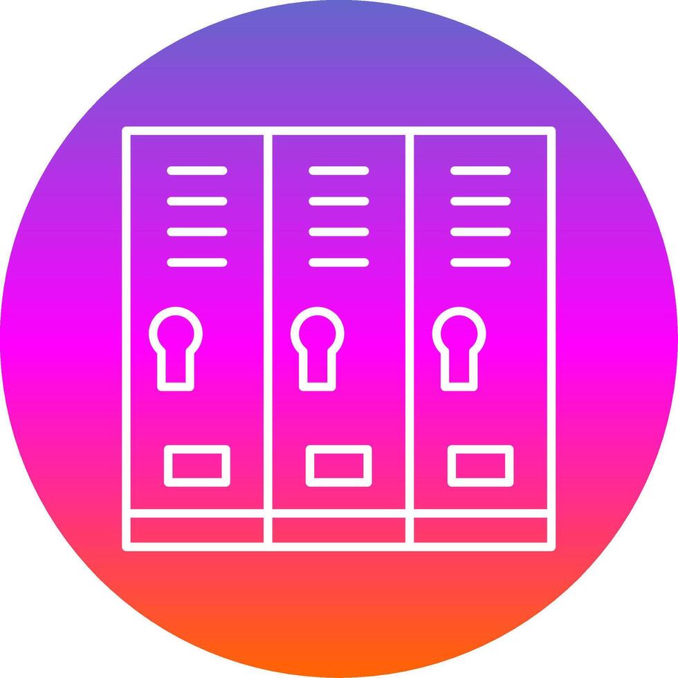Locker Room Line Gradient Circle Icon vector